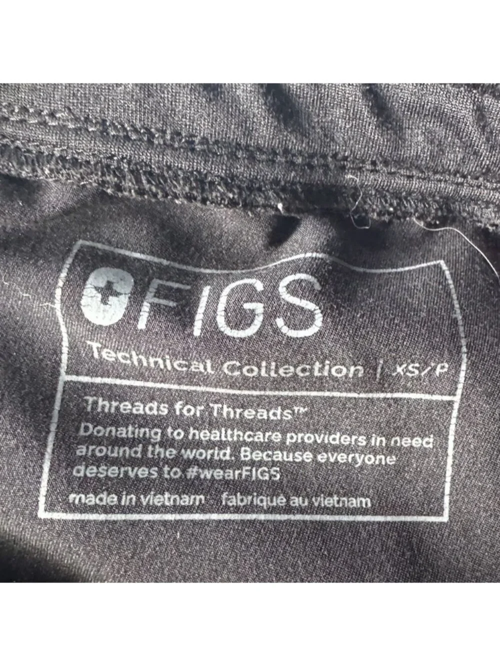 Figs Women's Sz XSP Zamora Black Tech Coll Scrub Pants Joggers Double Drawstring